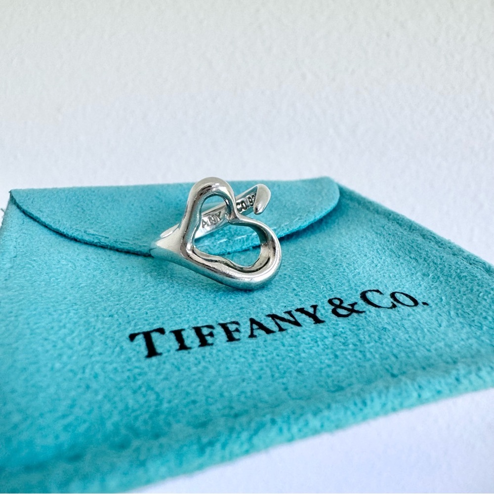 Tiffany & Co. Elsa Peretti 925 Sterling Silver Open Heart Ring Size 5